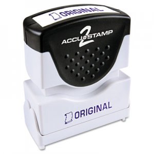 ACCUSTAMP2 Pre-Inked Shutter Stamp with Microban, Blue, ORIGINAL, 1 5/8 x 1/2 COS035572 035572