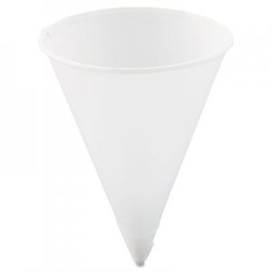 Dart Cone Water Cups, Paper, 4oz, Rolled Rim, White, 200/Bag, 25 Bags/Carton SCC4R2050 SCC 4R