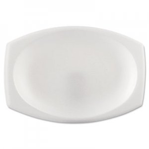 Dart Foam Dinnerware, Oval Platter, 6 3/4" x 9 4/5", White, 125/Pack, 4 Packs/Carton DCC9PRWCR DCC