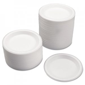 Genpak Celebrity Foam Plates, 7 Inches, White, Round, 125/Pack GNP80700 GNP 80700
