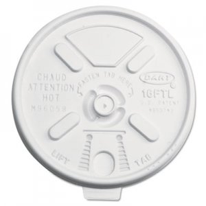 Dart Lift n' Lock Plastic Hot Cup Lids, 12-24oz Cups, Translucent, 1000/Carton DCC16FTL 16FTL