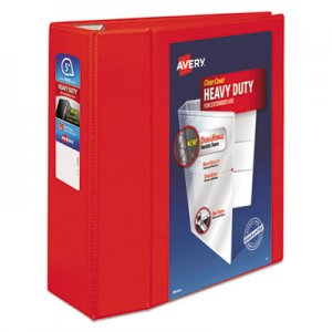 Avery Heavy-Duty View Binder w/Locking 1-Touch EZD Rings, 5" Cap, Red AVE79327 79327