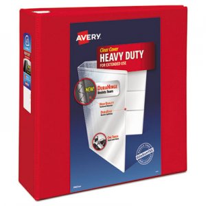 Avery Heavy-Duty View Binder w/Locking 1-Touch EZD Rings, 4" Cap, Red AVE79326 79326