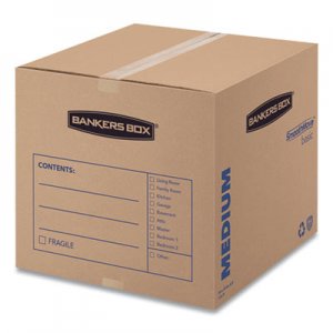 Bankers Box SmoothMove Basic Medium Moving Boxes, 18l x 18w x 16h, Kraft/Blue, 20/Bundle FEL7713901 7713901