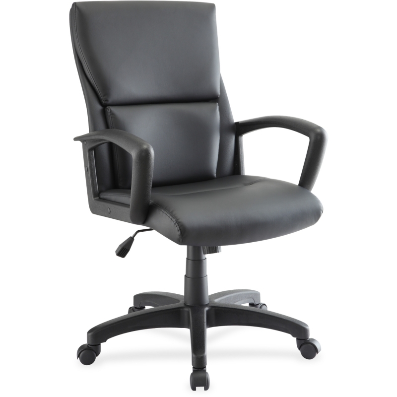 Lorell Euro Design Leather Exec. Mid-back Chair 84570 LLR84570