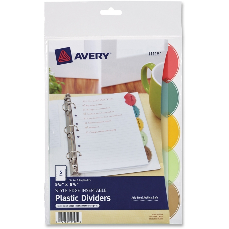 Avery Style Edge Insertable Plastic Dividers 11118 AVE11118