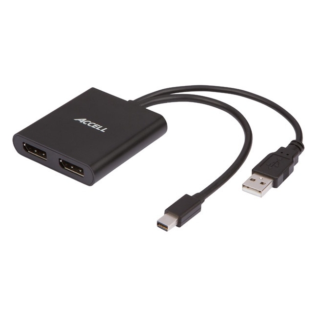 Accell Mini DisplayPort 1.2 to 2 DisplayPort Multi-Display MST Hub K088B-005B