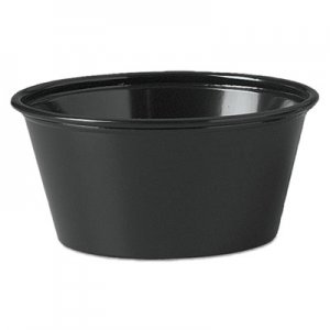 Dart Plastic Souffle Portion Cups, 3 1/4 oz., Black, 250/Bag, 2500/Carton DCCP325BLK DCC P325E-0001