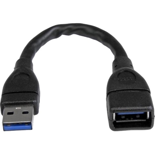 StarTech.com 6in Black USB 3.0 Extension Adapter Cable A to A - M/F USB3EXT6INBK