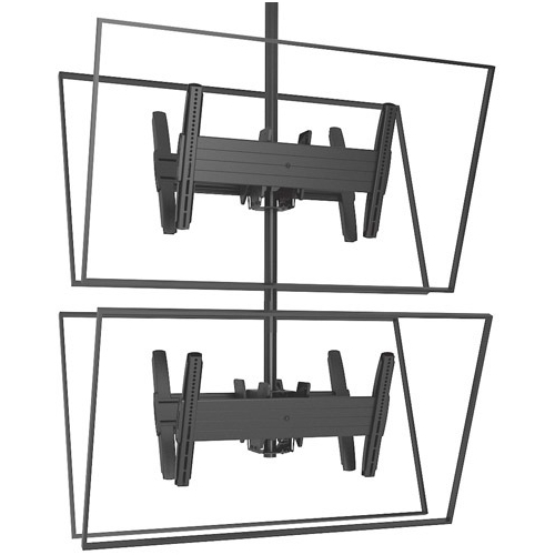 Chief FUSION Large Back-to-Back Stacked Ceiling Mounts LCB1X2U