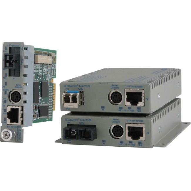 Omnitron 10/100/1000BASE-T UTP to 1000BASE-X Media Converter and Network Interface Device 8920N-0-W GX/TM2