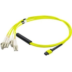 AddOn 5m MPO to 4xLC Duplex Fanout SMF Yellow Patch Cable For Arista CAB-M12P4LC-S5-AO