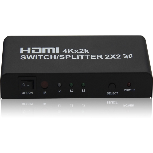 4XEM 2x2 Port HDMI Splitter Supports 3D 4K/2K 4XHDMI2X24K