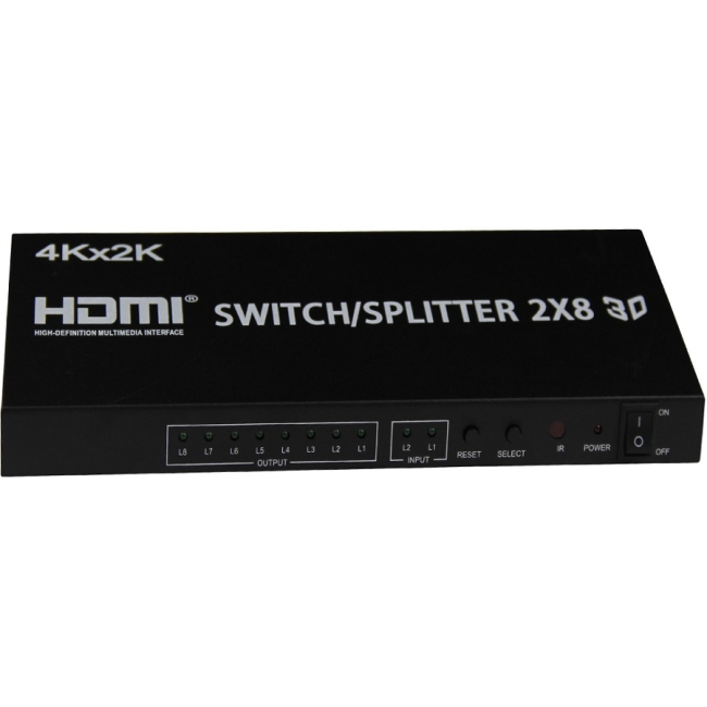 4XEM 2x8 Port HDMI SplitterSwitcher Supports 3D 4K/2K 4XHDMI2X84K
