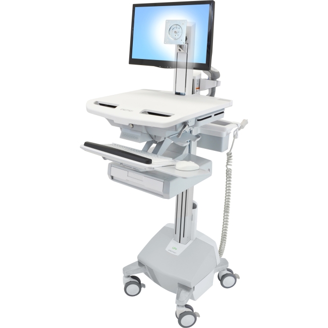 Ergotron StyleView Cart with LCD Pivot, LiFe Powered, 1 Drawer SV44-1312-1