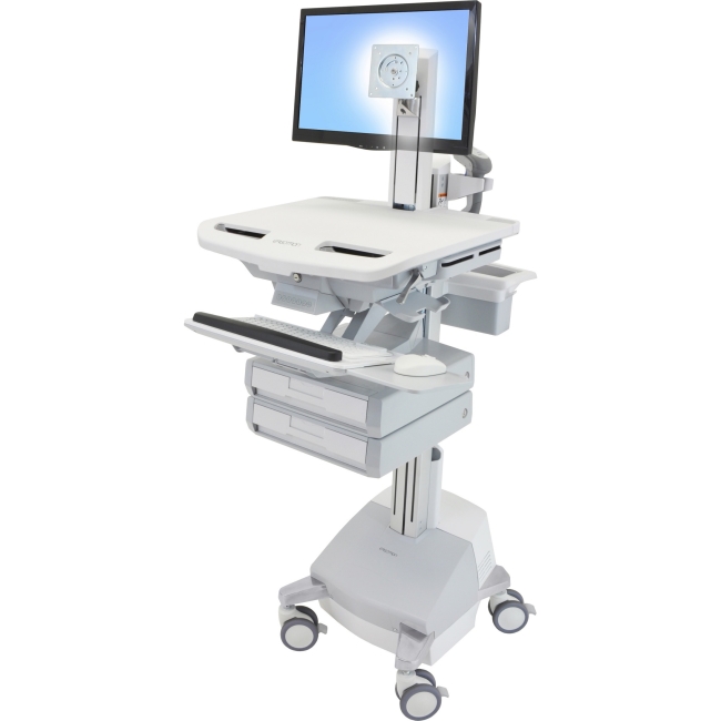 Ergotron StyleView Cart with LCD Pivot, SLA Powered, 2 Drawers SV44-1321-1