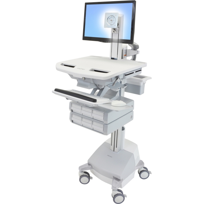 Ergotron StyleView Cart with LCD Pivot, SLA Powered, 6 Drawers SV44-1361-1