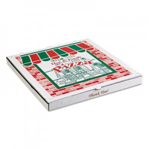 PIZZA Box Takeout Containers, 14in Pizza, White, 14w x 14d x 2 1/2h, 50/Bundle BOXPZCORB14 BOX PZCORB14