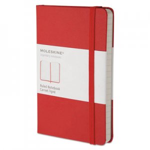 Moleskine Hard Cover Notebook, Ruled, 5 1/2 x 3 1/2, Red Cover, 192 Sheets HBGMM710R MM710R