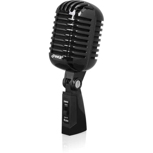 PylePro Classic Retro Vintage Style Dynamic Vocal Microphone with 16ft XLR Cable (Black) PDMICR42BK