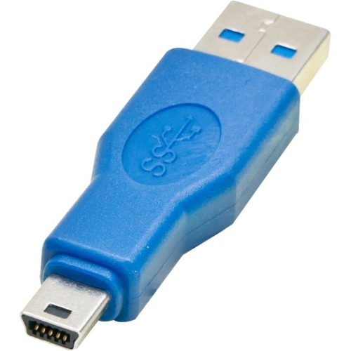 SYBA Multimedia USB 3.0 Plug Adapter: Type-A Male to Mini B (5-pin) Male, Gender Changer SY-ADA20085