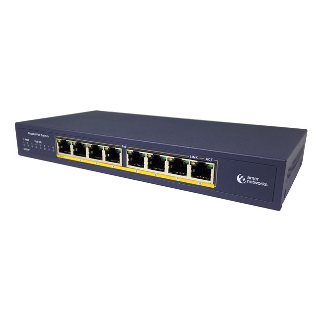 Amer 8 Port Gigabit PoE Desktop Switch SGD8P