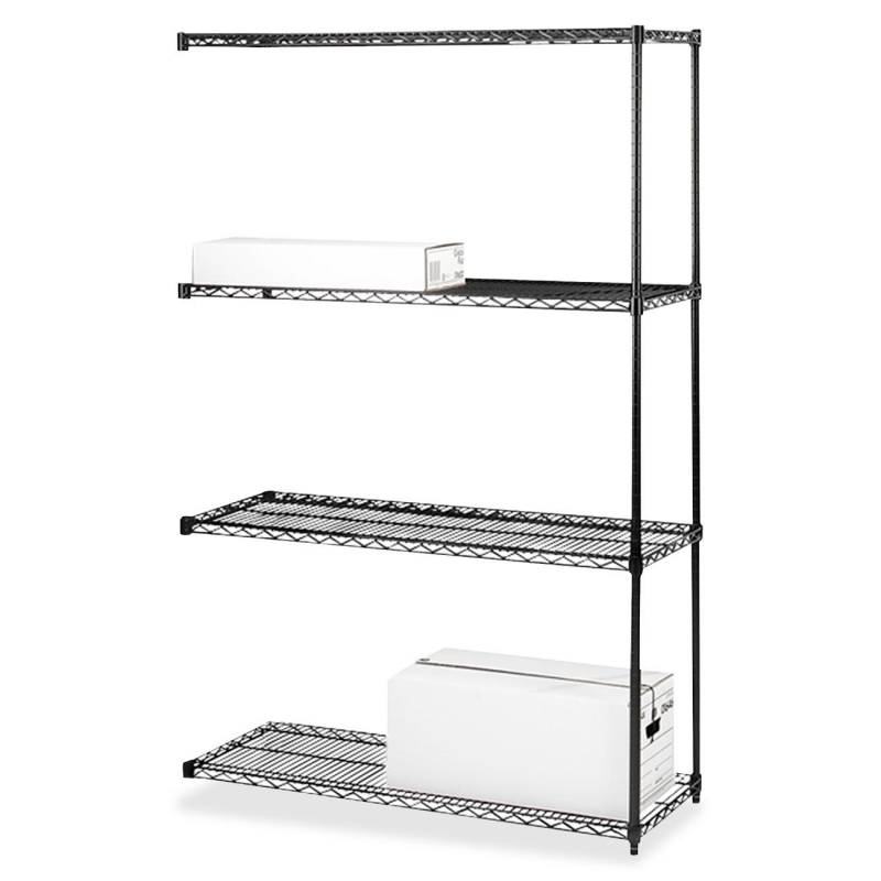 Lorell 4-Tier Industrial Wire Shelving Add-On-Unit 69147 LLR69147