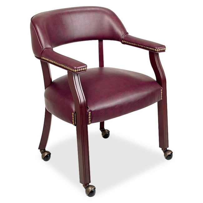 Lorell Traditional Captain Side Chair With Casters 60601 LLR60601