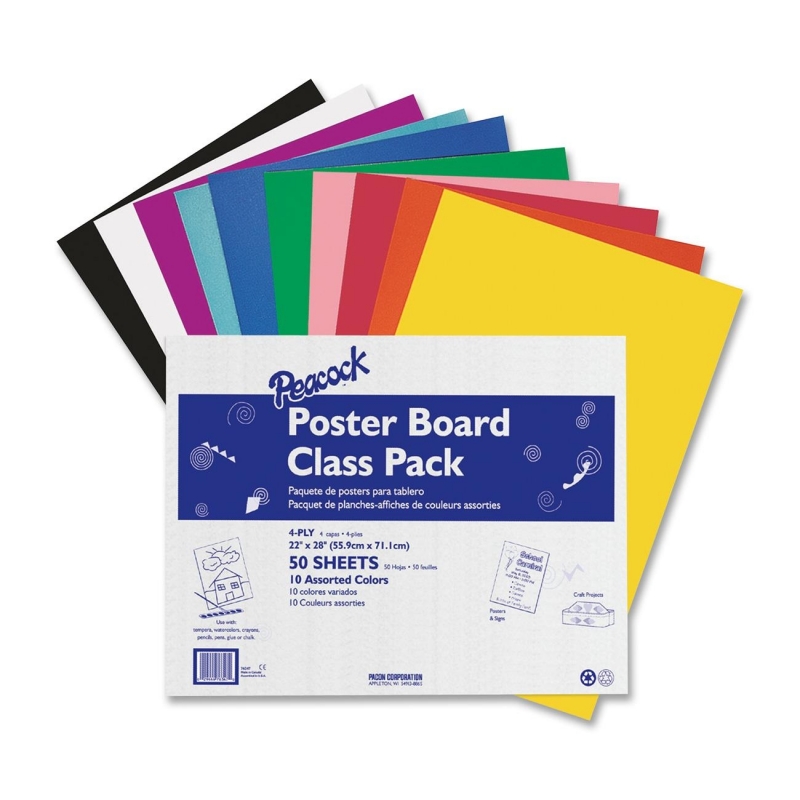 Pacon Peacock Poster Board Class Pack 76347 PAC76347