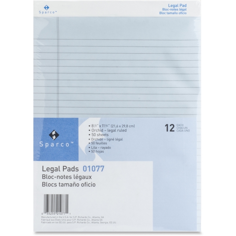 Sparco Orchid Legal Ruled Pad 01077 SPR01077
