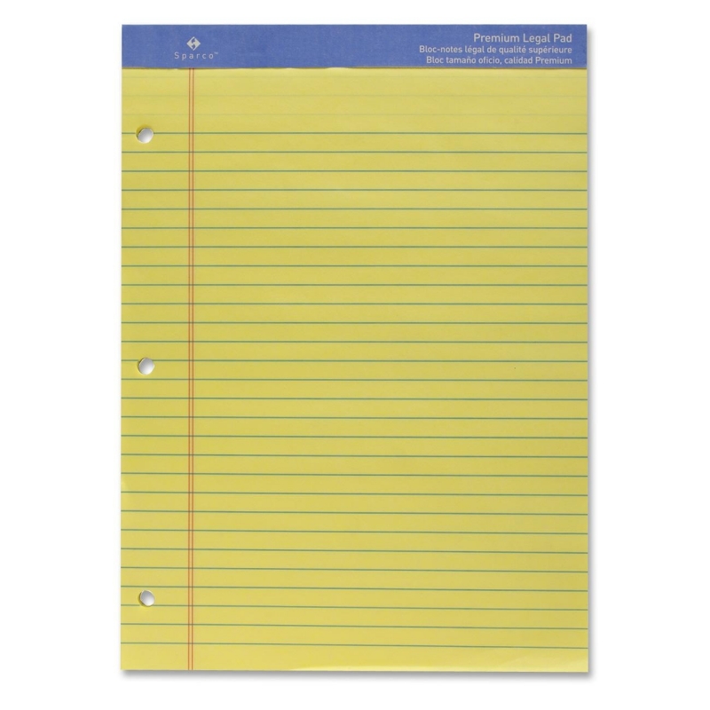 Sparco Three-hole Punched Ruled Letter Pads 10113HP SPR10113HP
