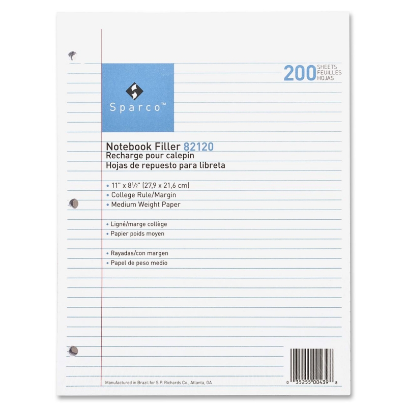 Sparco Notebook Filler Paper 82120 SPR82120
