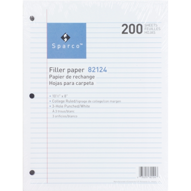 Sparco Standard White Filler Paper 82124 SPR82124
