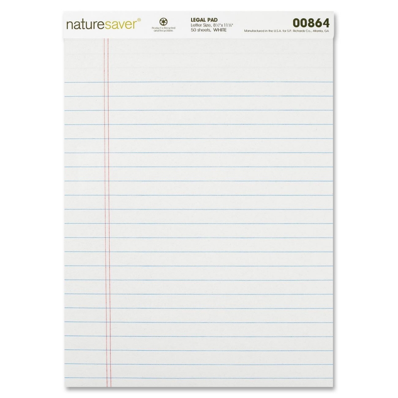 Nature Saver Recycled Legal Ruled Pad 00864 NAT00864