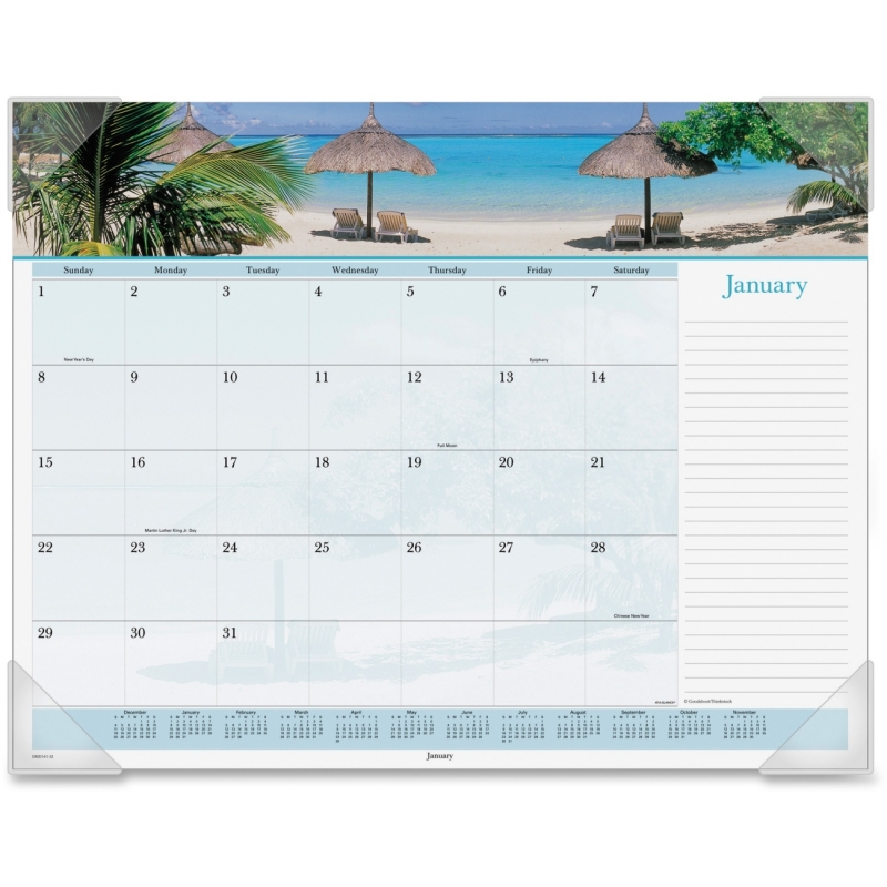 At-A-Glance Images Of The Sea Monthly Desk Pad Calendar DMD14132 AAGDMD14132