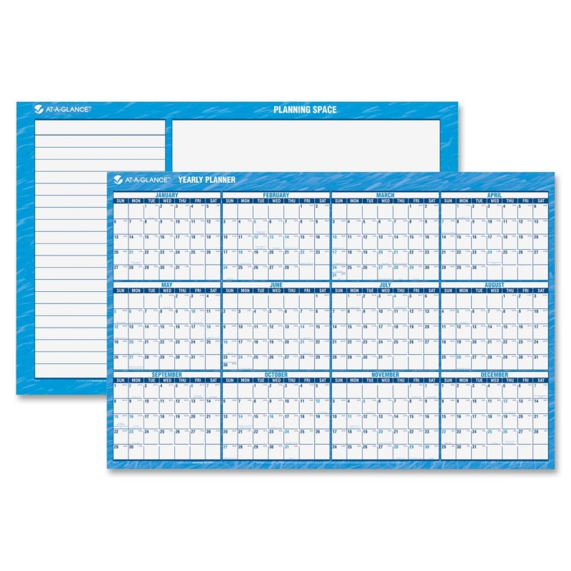 At-A-Glance At-A-Glance Erasable Yearly Horizontal Wall Planner PM300-28 AAGPM30028