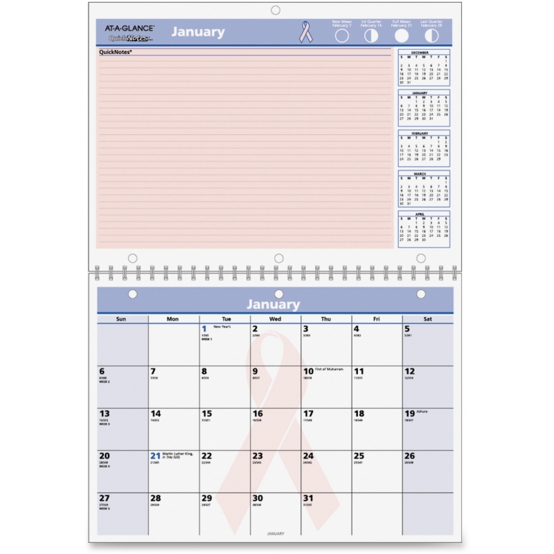 At-A-Glance At-A-Glance QuickNotes Breast Cancer Awareness Calendar PMPN5028 AAGPMPN5028