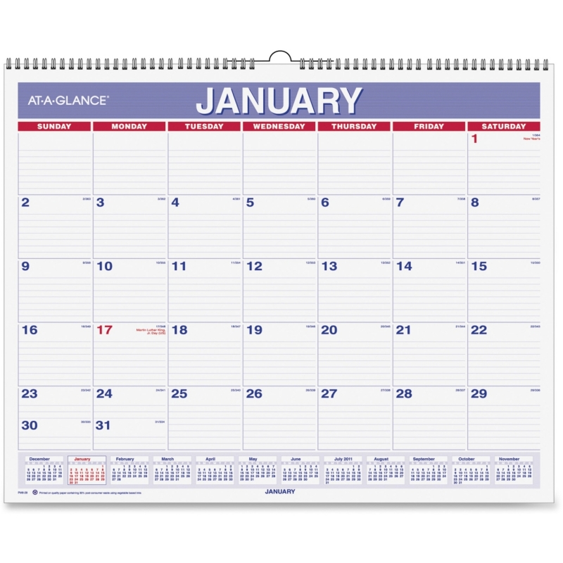 At-A-Glance At-A-Glance Recycled Wall Calendar PM828 AAGPM828