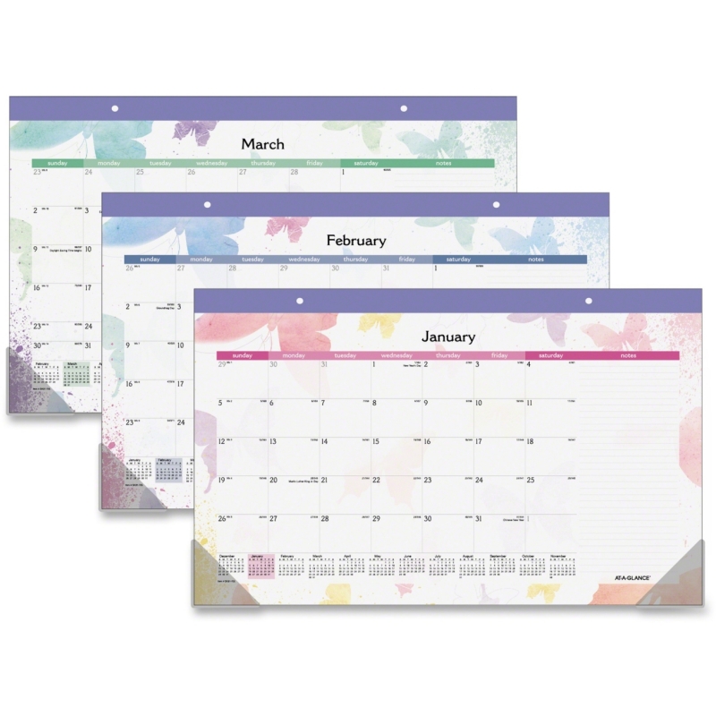 Day Runner Day Runner Watercolors Compact Monthly Desk Pad Calendar sk91705 AAGSK91705