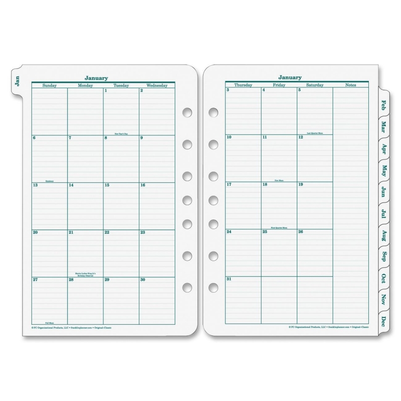 Franklin Covey Original Classic Monthly Tab 35399 FDP35399