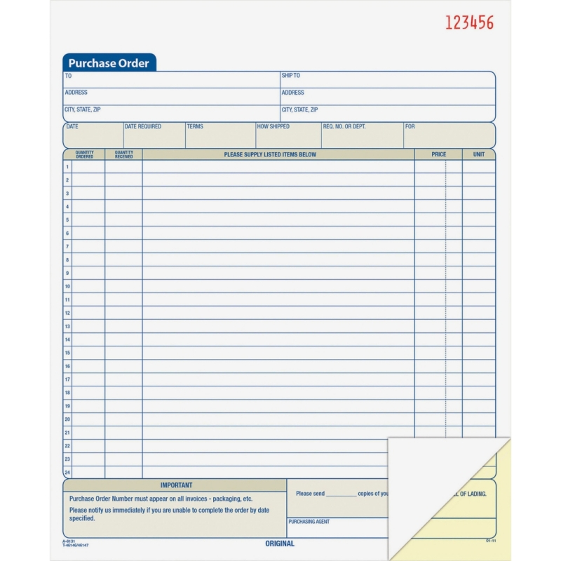 Adams Purchase Order Form DC8131 ABFDC8131