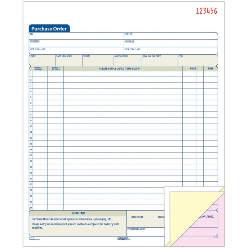 Adams Purchase Order Book TC8131 ABFTC8131