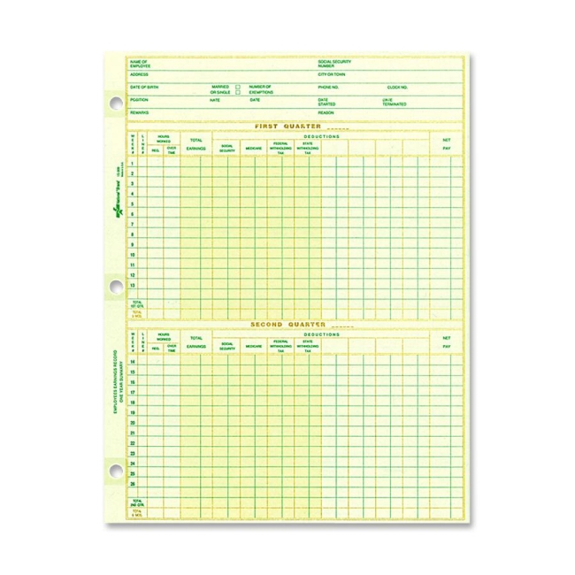 Rediform National Payroll Filler Sheet 15009 RED15009