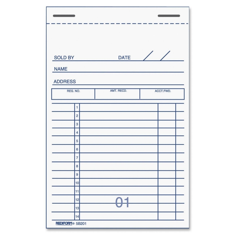 Rediform Sales Receipt Book 5B201 RED5B201