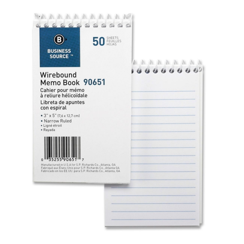 Business Source Wirebound Memo Book 90651 BSN90651