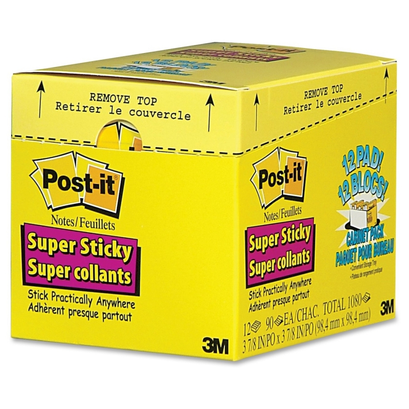 Post-it Post-it Super Sticky Canary Lined Cabinet Pack 67512SSCP MMM67512SSCP
