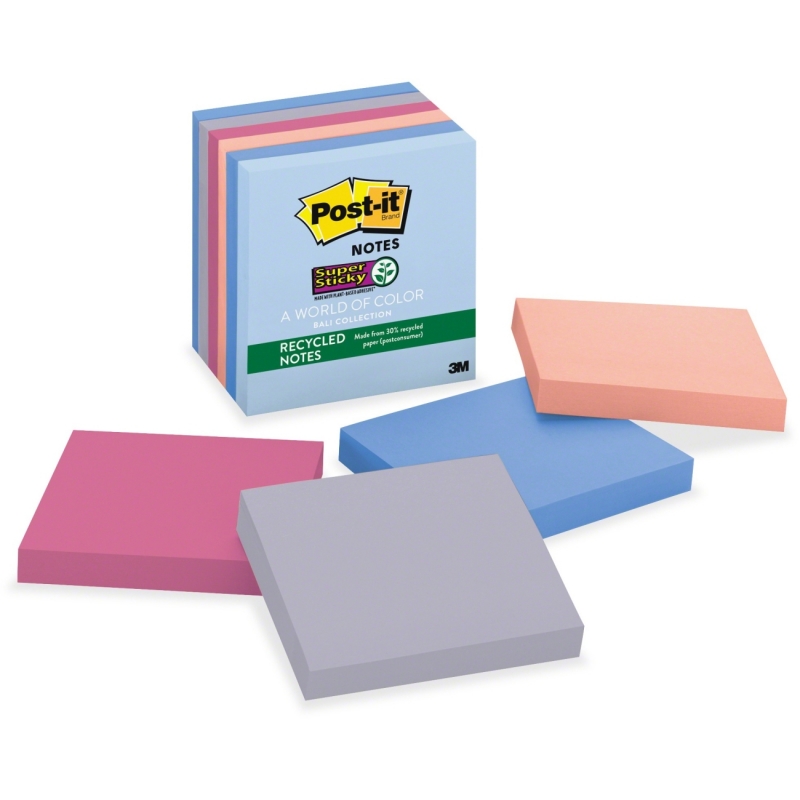 Post-it Recycled Super Sticky Bali Notes 654-6SSNRP MMM6546SSNRP