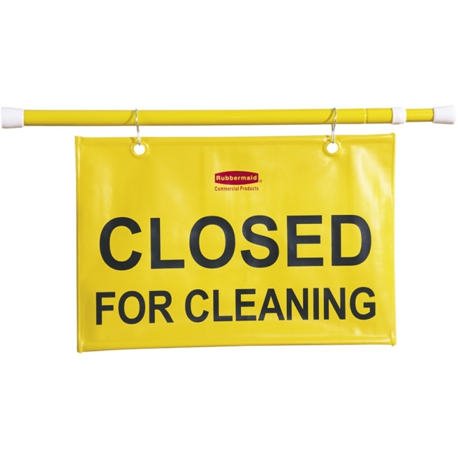 Rubbermaid Closed for Cleaning Safety Hanging Sign 9S1500 YEL RCP9S1500YW