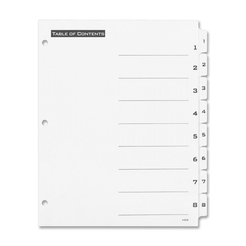 Avery Black-and White Table of Content Tab Dividers 11668 AVE11668