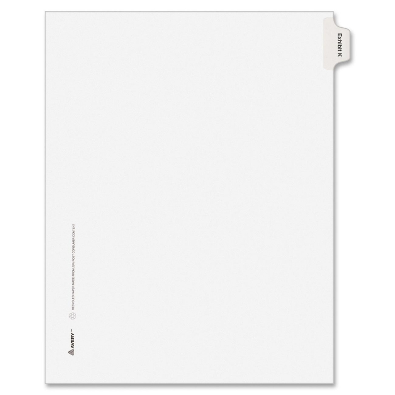 Avery Legal Exhibit Index Divider 82117 AVE82117